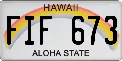 HI license plate FIF673