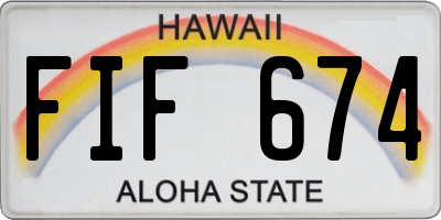 HI license plate FIF674