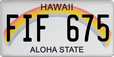 HI license plate FIF675