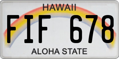 HI license plate FIF678