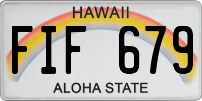 HI license plate FIF679