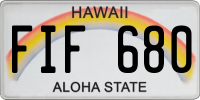 HI license plate FIF680