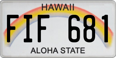 HI license plate FIF681