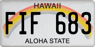 HI license plate FIF683