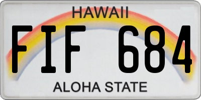 HI license plate FIF684