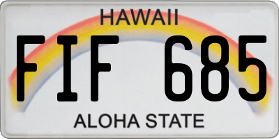 HI license plate FIF685