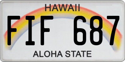 HI license plate FIF687
