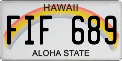 HI license plate FIF689