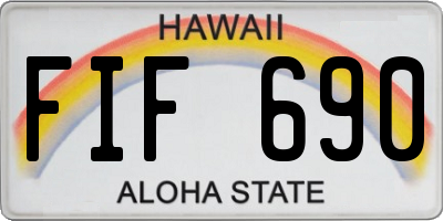 HI license plate FIF690
