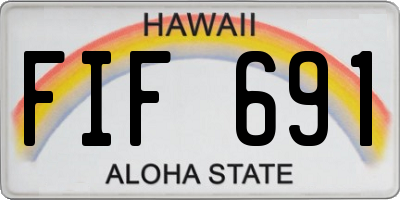 HI license plate FIF691