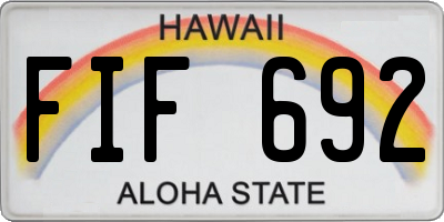 HI license plate FIF692