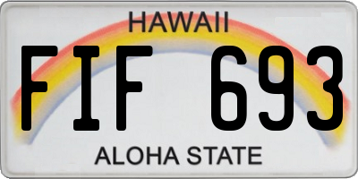 HI license plate FIF693