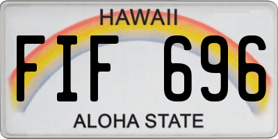 HI license plate FIF696