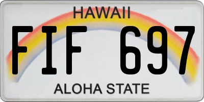 HI license plate FIF697