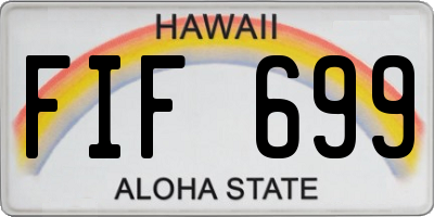 HI license plate FIF699