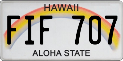 HI license plate FIF707