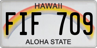 HI license plate FIF709