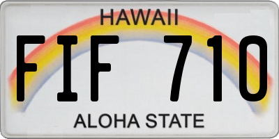 HI license plate FIF710