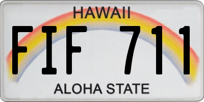 HI license plate FIF711