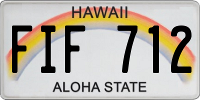 HI license plate FIF712