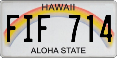 HI license plate FIF714