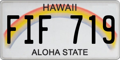 HI license plate FIF719