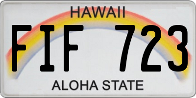HI license plate FIF723