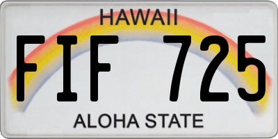HI license plate FIF725