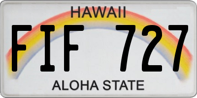 HI license plate FIF727