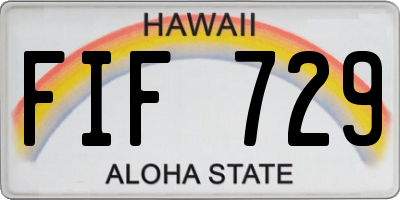 HI license plate FIF729