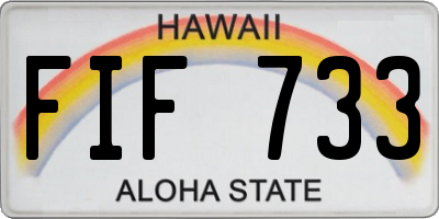 HI license plate FIF733