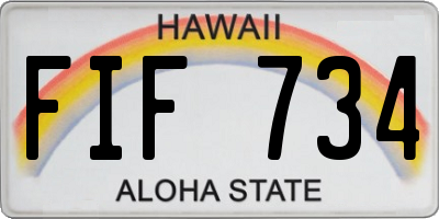 HI license plate FIF734