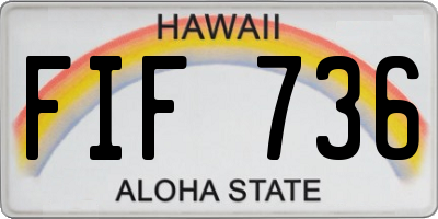HI license plate FIF736