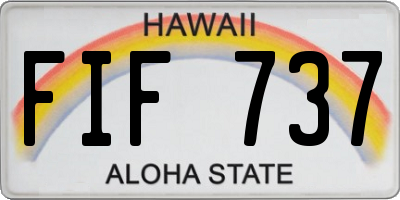 HI license plate FIF737