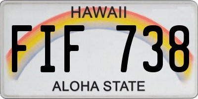 HI license plate FIF738