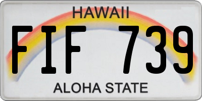 HI license plate FIF739