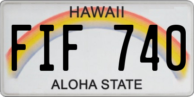 HI license plate FIF740