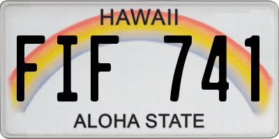 HI license plate FIF741