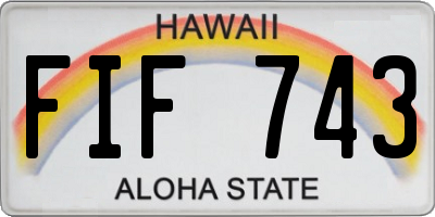 HI license plate FIF743