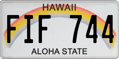 HI license plate FIF744