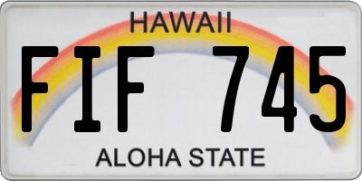 HI license plate FIF745