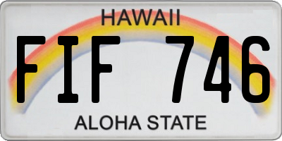 HI license plate FIF746