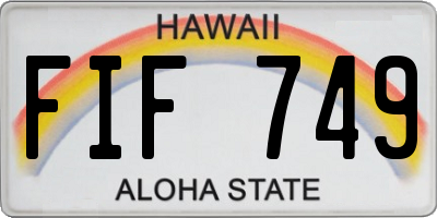 HI license plate FIF749