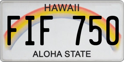 HI license plate FIF750