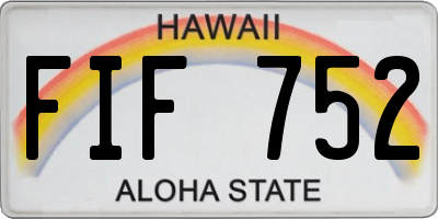 HI license plate FIF752