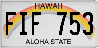 HI license plate FIF753