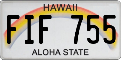 HI license plate FIF755