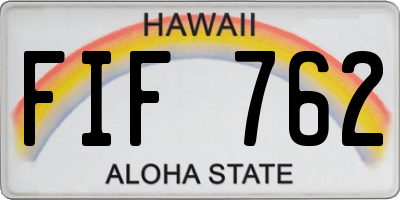 HI license plate FIF762