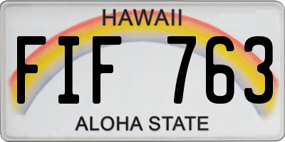 HI license plate FIF763