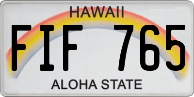 HI license plate FIF765